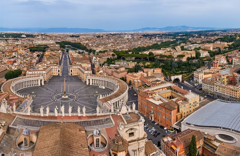 St Peter's Square in Rome, seen from above